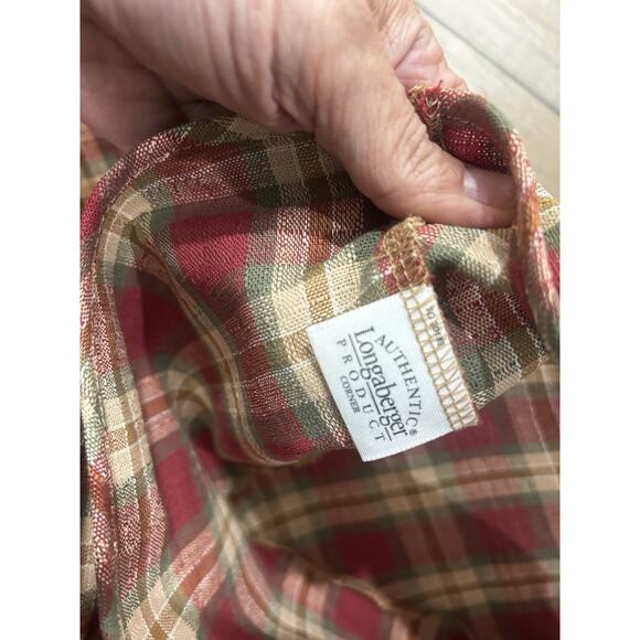 3‎ Longaberger LARGE CORNER Basket Liners Orchard Park Plaid fabric RARE